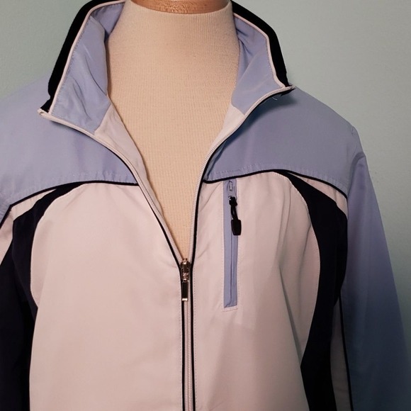 Aspire, size  large summer jacket,  net lined,  blue/white. Great spring jacket. - Picture 5 of 8